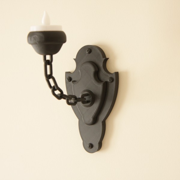 Gotik Zincirli Duvar Şamdanı LED Mumluk