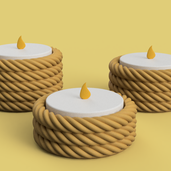 Denizci İpi Dokulu Mavi LED Tealight Mumlar (3'lü Set) Denizci İpi Dokulu Mavi LED Tealight Mumlar (3'lü Set)