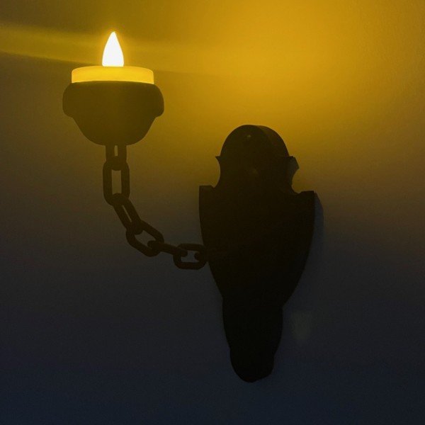 Gotik Zincirli Duvar Şamdanı LED Mumluk