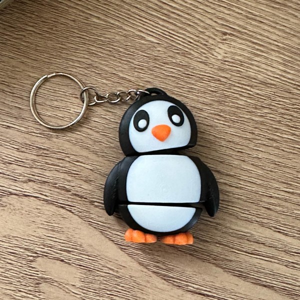 Flexi Penguen Anahtarlık: Eklemli Sevimli Hayvan Figürü (3D Baskı)