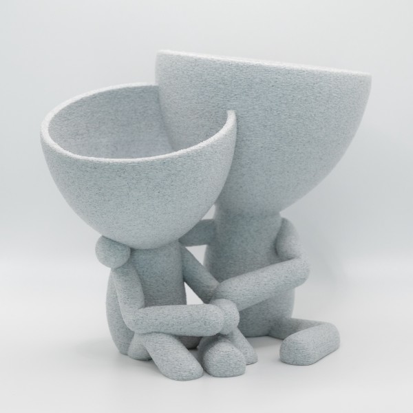 Sarılma Temalı İkili Saksı